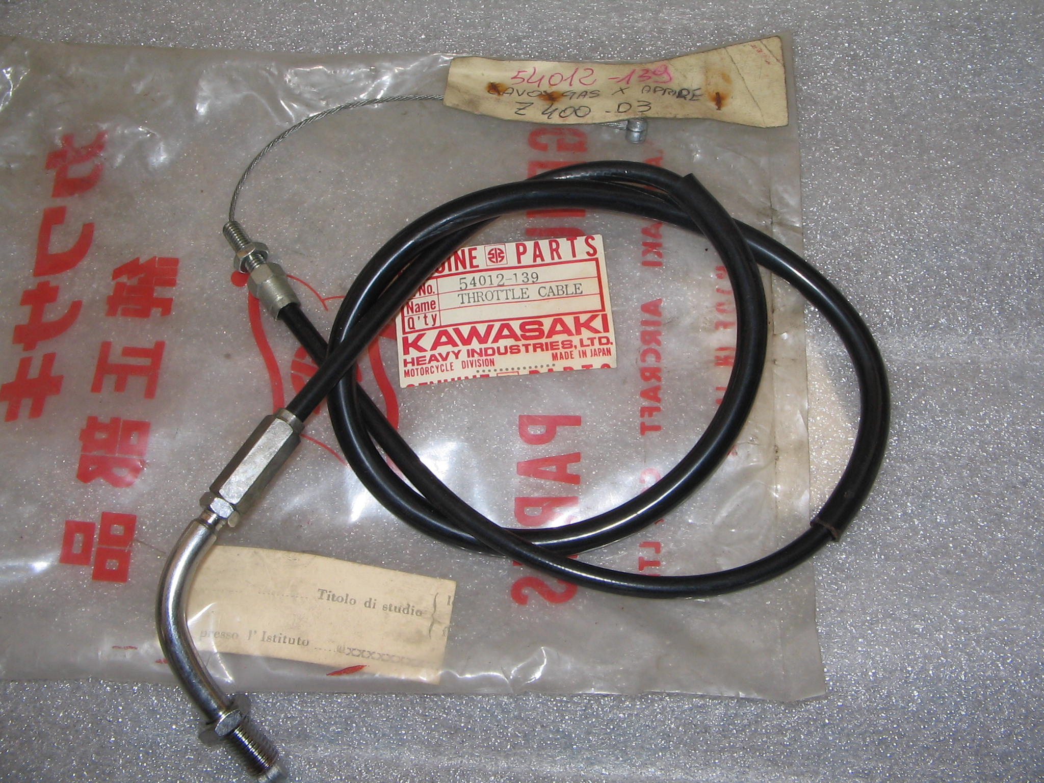 KAWASAKI Z.400 CAVO GAS ART:54012/139